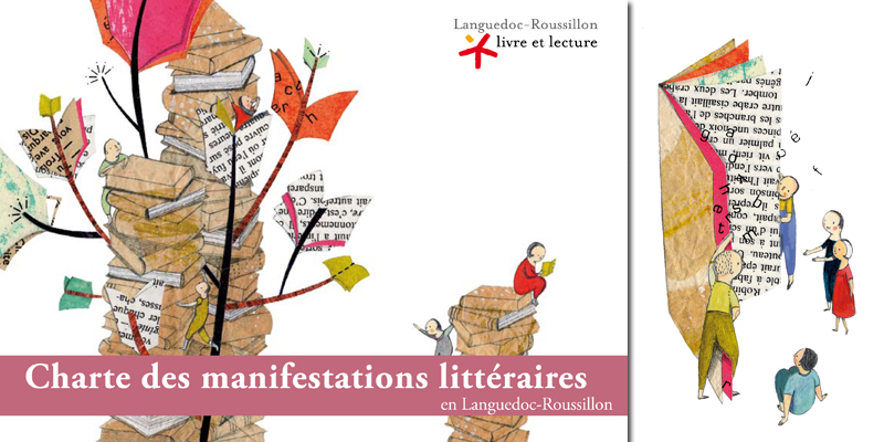 Illustrations pour la charte des manifestations littéraires / Languedoc Livre et lecture